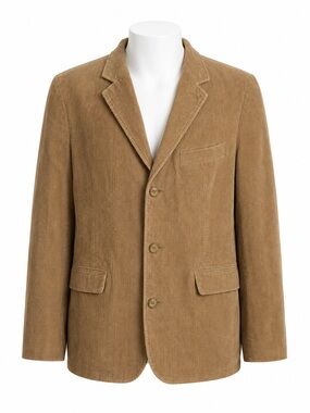 Size M IZOD‎ Men’s Tan Corduroy Blazer Sport Coat Vintage Preppy Jacket